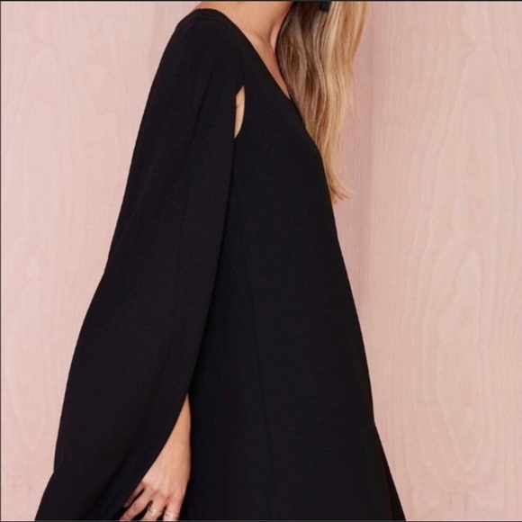NASTY GAL Sheath Cape Mini Dress Black Sz S - Picture 3 of 7